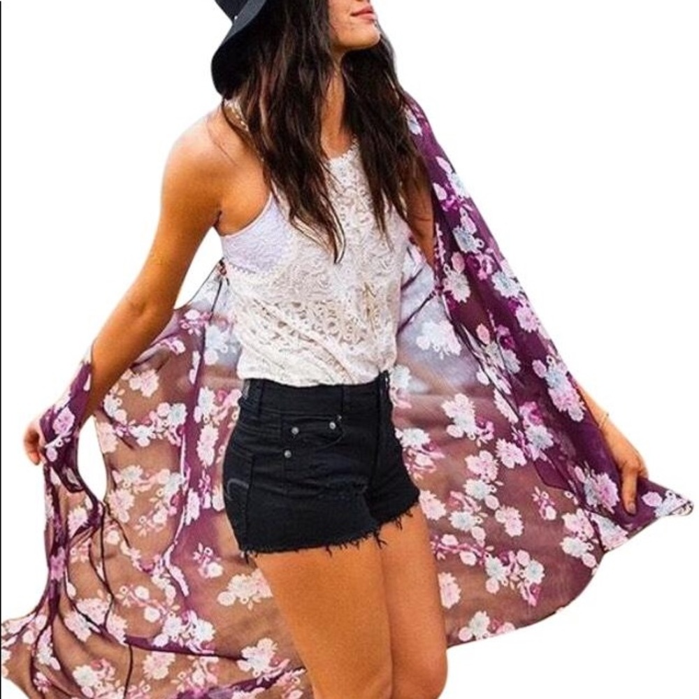 AMERICAN EAGLE || floral kimono